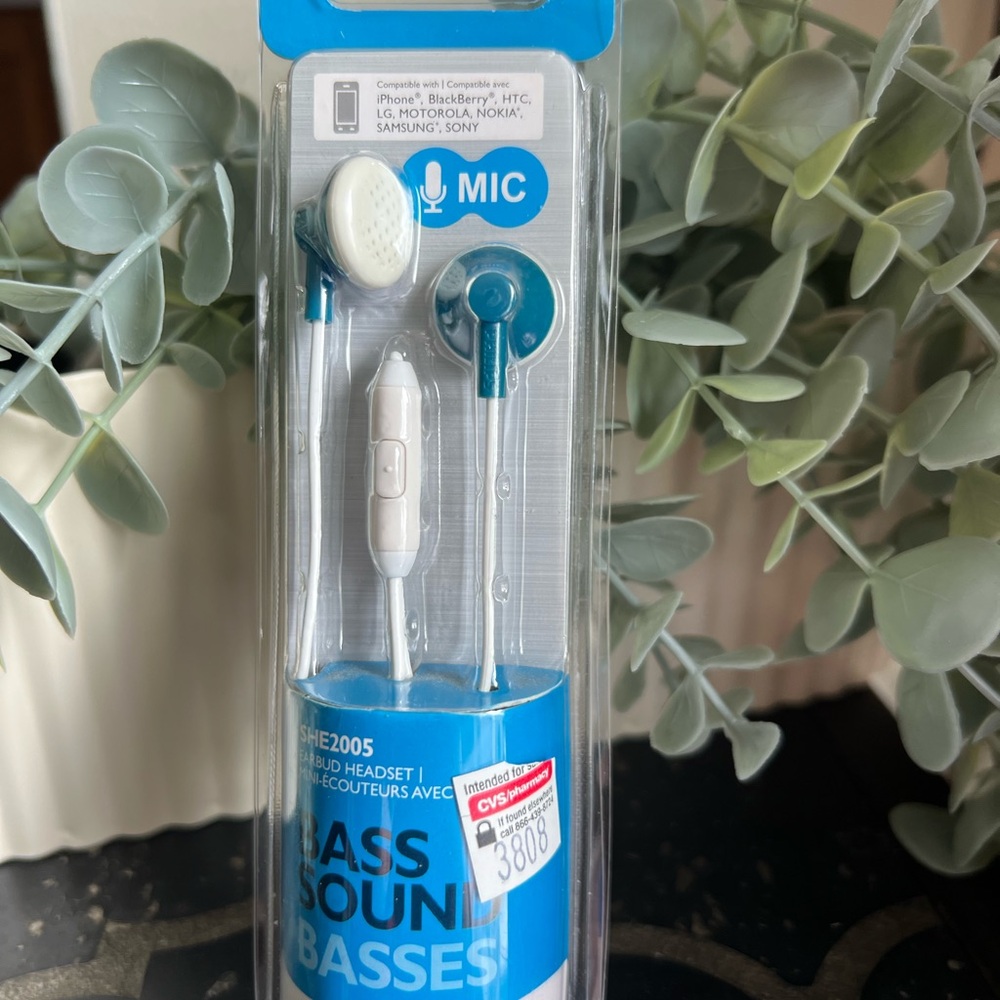 Philips Blue and White Earbud Headset